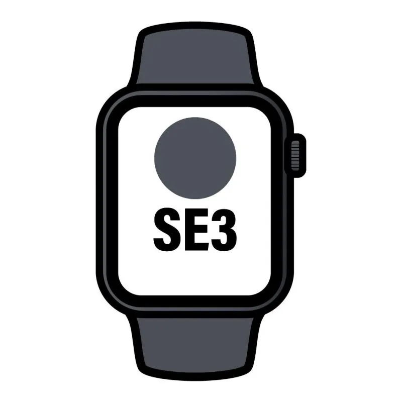 Apple Watch SE3/ GPS/ Cellular/ 44mm/ Caja de Aluminio Medianoche/ Correa Deportiva Medianoche M/L