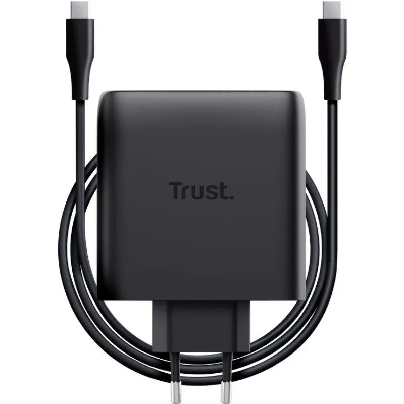 Cargador de Pared GaN Trust Maxo 100W/ 2xUSB Tipo-C/Incluye Cable USB Tipo-C/ 100W