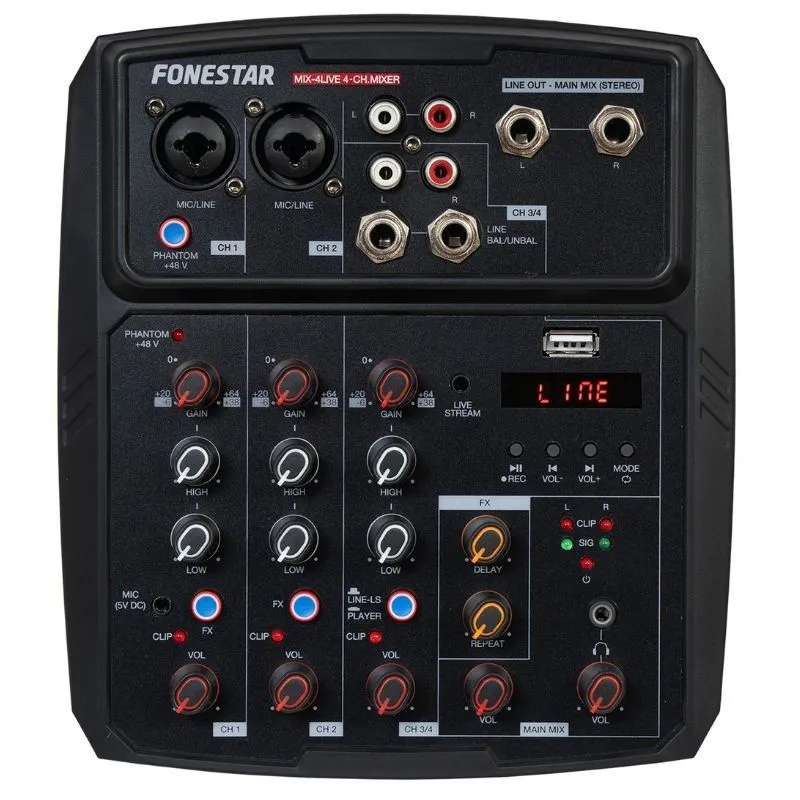 Mesa de Mezclas Fonestar MIX-4LIVE
