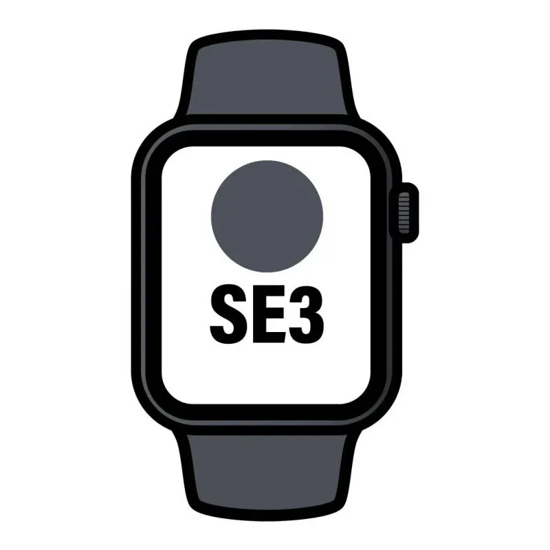 Apple Watch SE3/ GPS/ 40mm/ Caja de Aluminio Medianoche/ Correa Deportiva Negra S/M