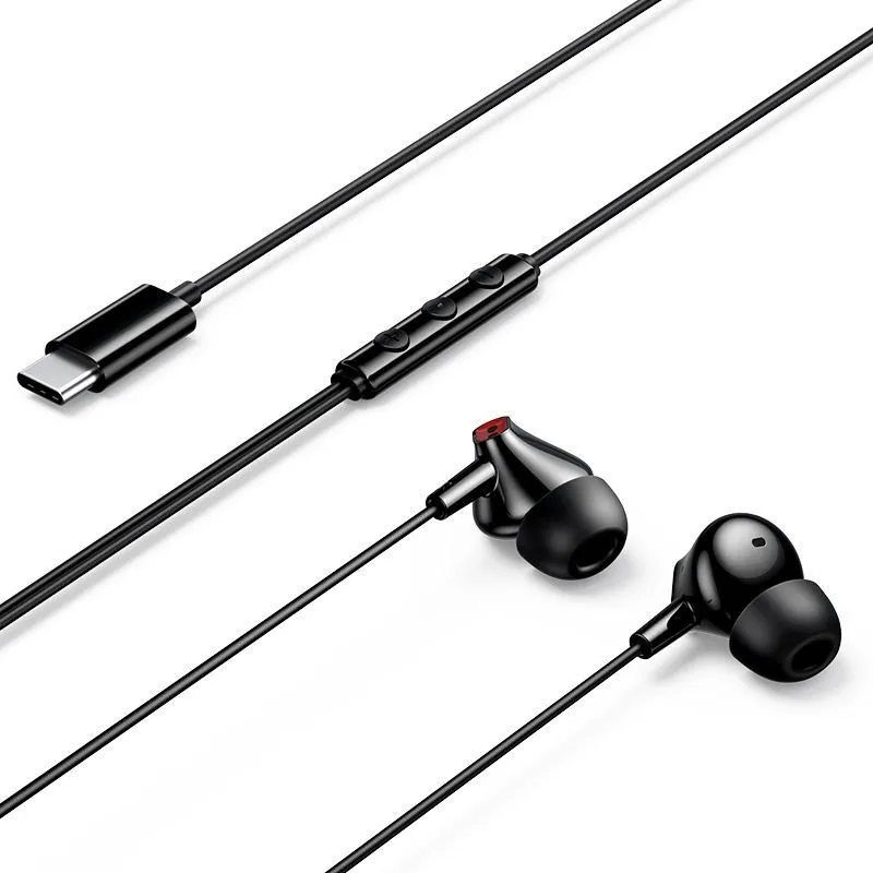Auriculares Intrauditivos Vention Echo Lite USB-C In-Ear/ con Micrófono/ USB Tipo-C/ Negros