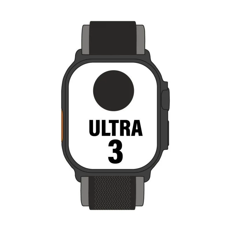 Apple Watch Ultra 3/ GPS/ Cellular/ 49mm/ Caja Titanio Negro/ Correa Trail Loop Negra M/L