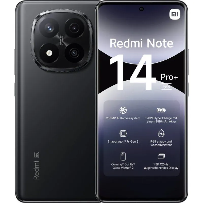 Smartphone Xiaomi Redmi Note 14 Pro+ 8GB/ 256GB/ 6.67"/ 5G/ Negro