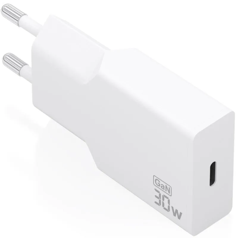 Cargador de Pared GaN Aisens A110-1001/ 1xUSB Tipo-C/ 30W/ Blanco
