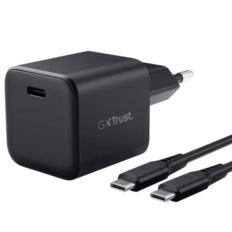Cargador de Pared GaN Trust Gaming GXT 1258 Switch 2/ 1xUSB Tipo-C/ Incluye Cable USB Tipo-C/ 65W