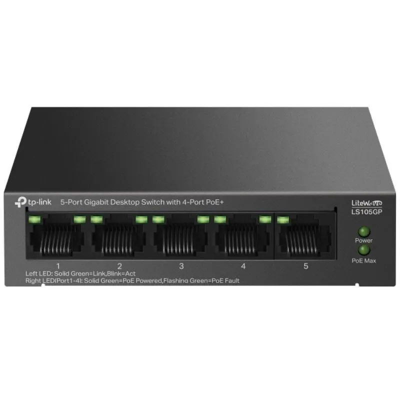 Switch TP-Link LS105GP 5 Puertos/ RJ-45 10/100/1000 PoE+