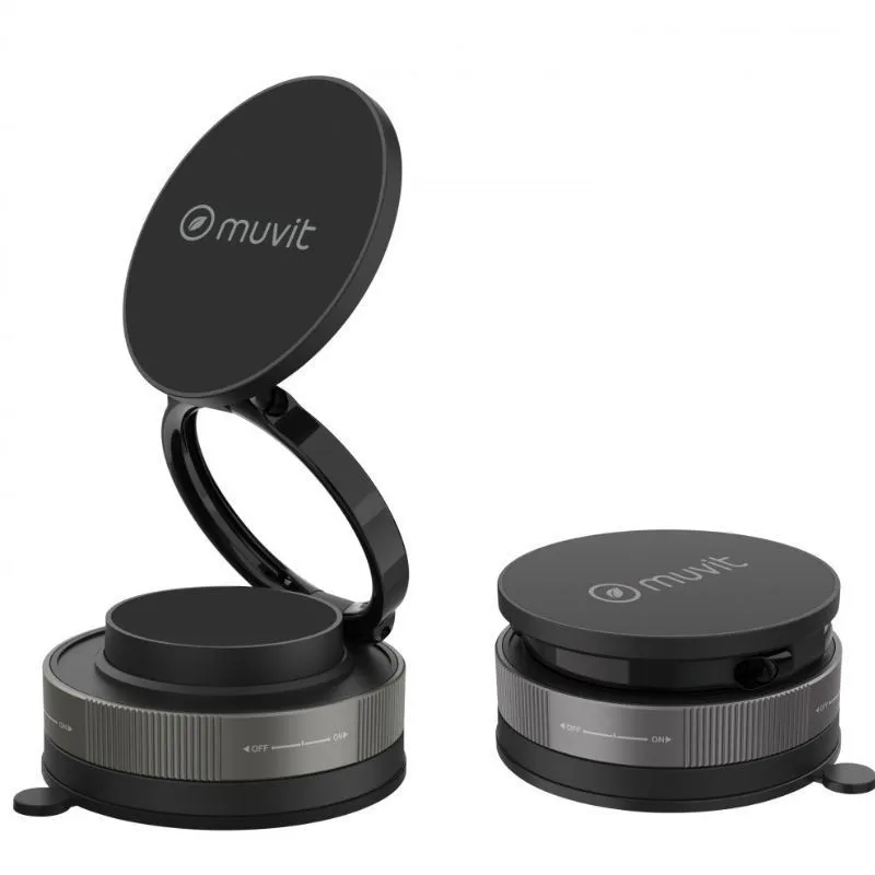Soporte de Smartphone para Coche Muvit For Change MCCHL0035/ Negro