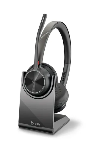 Auriculares Inalámbricos Poly Voyager 4320-M para Microsoft Teams + Adaptador BT700 + Base de Carga/ con Micrófono/ Bluetooth/ Negros