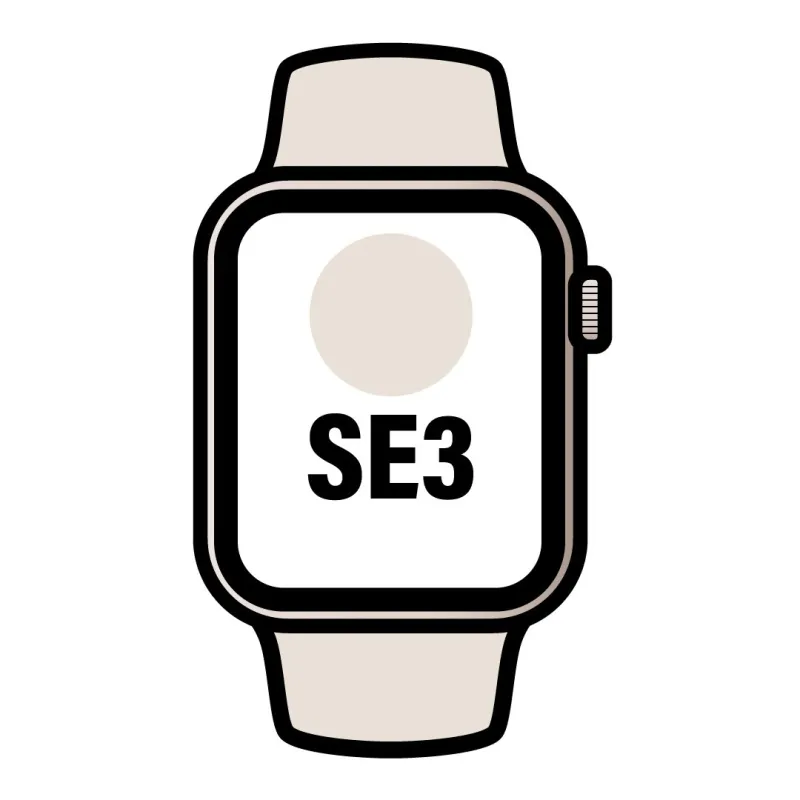 Apple Watch SE3/ GPS/ 40mm/ Caja de Aluminio Blanco Estrella/ Correa Deportiva Arena M/L