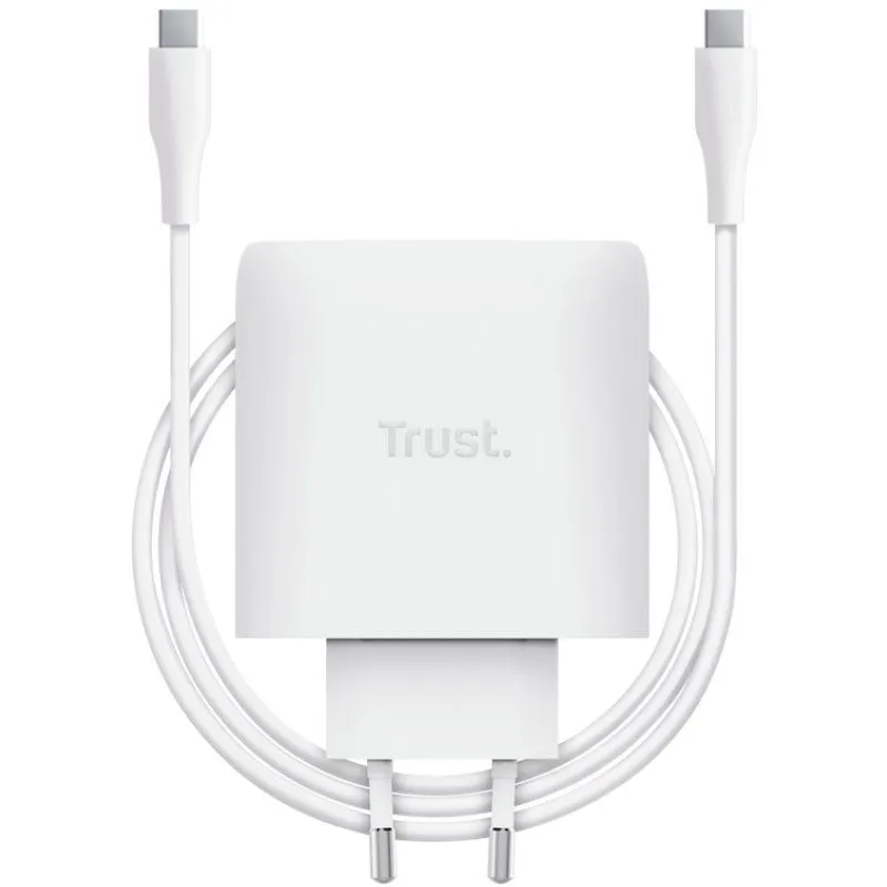 Cargador de Pared GaN Trust Maxo 65W/ 1xUSB Tipo-C/ Incluye Cable USB Tipo-C/ 65W