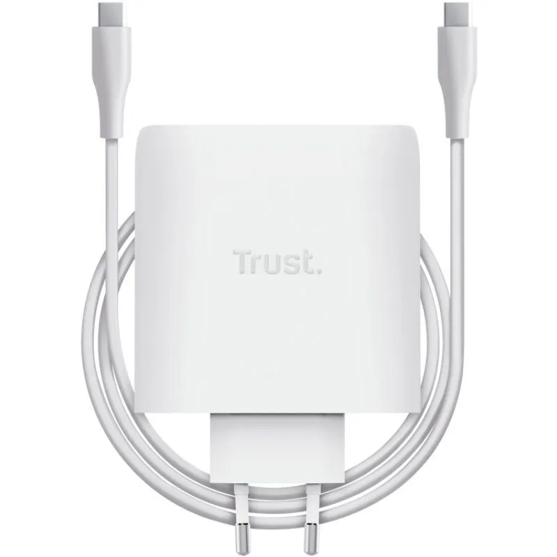 Cargador de Pared GaN Trust Maxo 100W/ 2xUSB Tipo-C/ Incluye Cable USB Tipo-C/ 100W