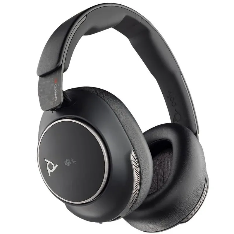Auriculares Inalámbricos Poly Voyager Surround 80 UC USB Tipo-C + Adaptador USB-C/A/ con Micrófono/ Bluetooth/ Negros