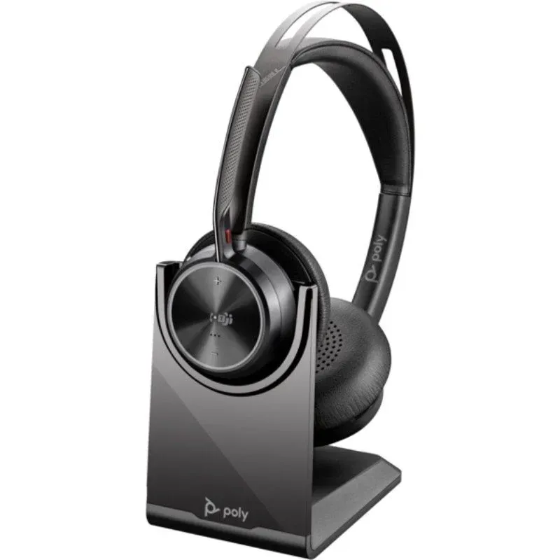 Auriculares Inalámbricos Poly Voyager Focus 2 Microsoft Teams + Adaptador USB-C-A + Soporte de Carga/ con Micrófono/ Bluetooth/ Negros