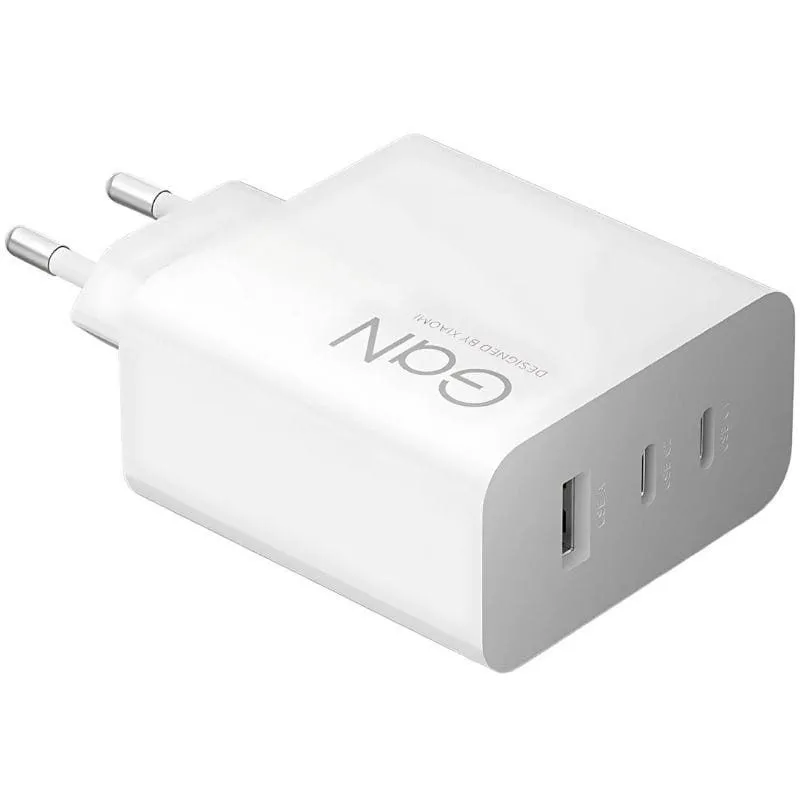 Cargador de Pared GaN Xiaomi 90W HyperCharge Power Adapter 2xUSB Tipo-C/ 1xUSB/ 90W