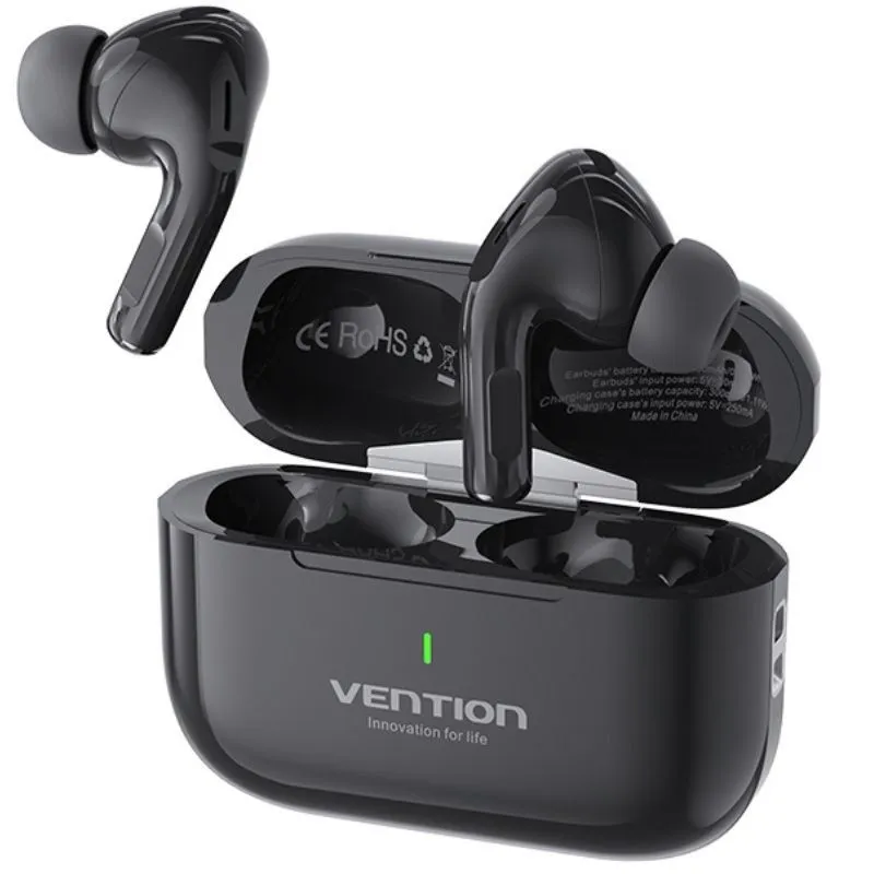 Auriculares Bluetooth Vention Echo Lite E11 con estuche de carga/ Autonomía 6h/ Negros