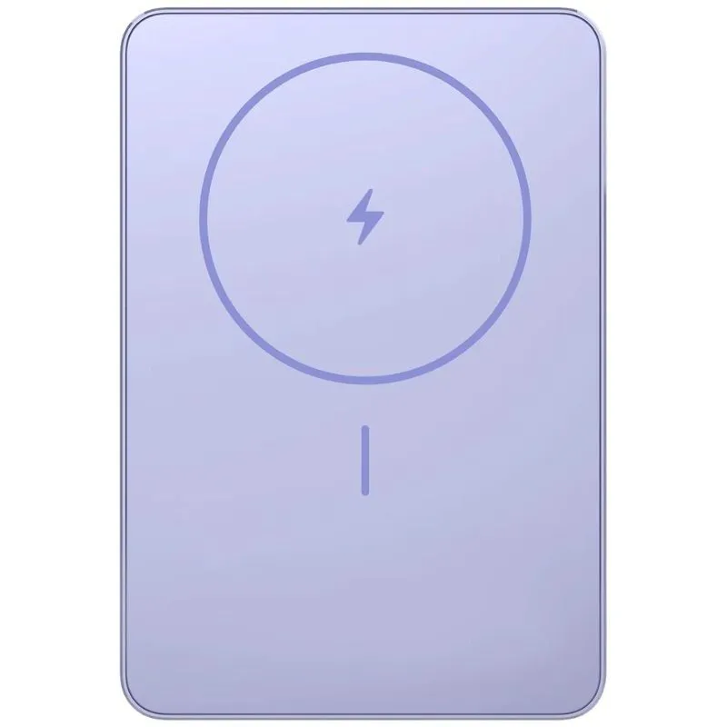 Powerbank 5000mAh Xiaomi Super Slim Magnetic Power Bank 5000/ Wireless/ Púrpura/ Incluye Cable USB Tipo-C