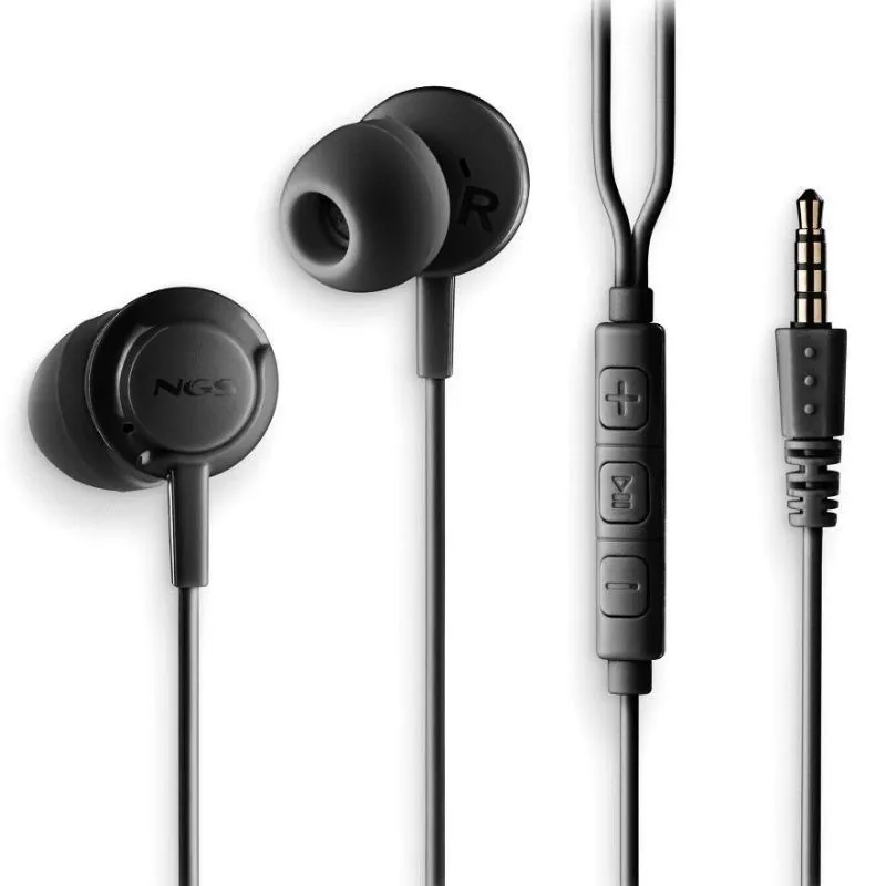 Auriculares Intrauditivos NGS Cross Drift/ con Micrófono/ Jack 3.5/ Negros