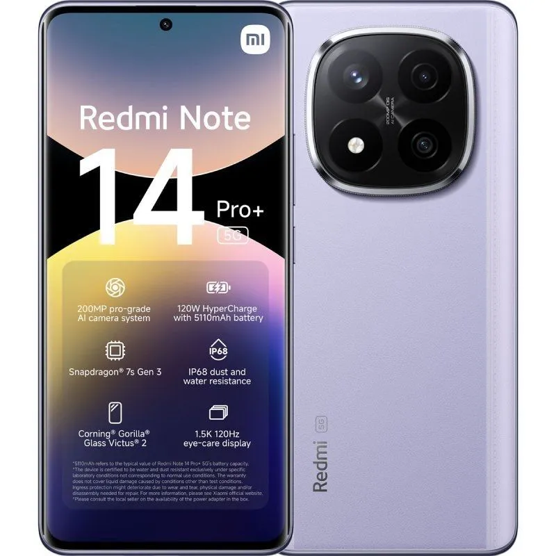 Smartphone Xiaomi Redmi Note 14 Pro+ 12GB/ 256GB/ 6.67"/ 5G/ Púrpura