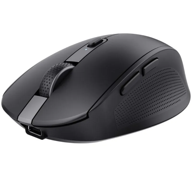 Ratón Inalámbrico Trust Ozaa Compact Wireless/ Batería recargable/ Hasta 3200 DPI/ Negro