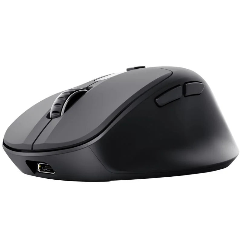 Ratón Ergonómico Inalámbrico Trust Zevo 25991/ Batería recargable/ Hasta 4000 DPI/ Negro