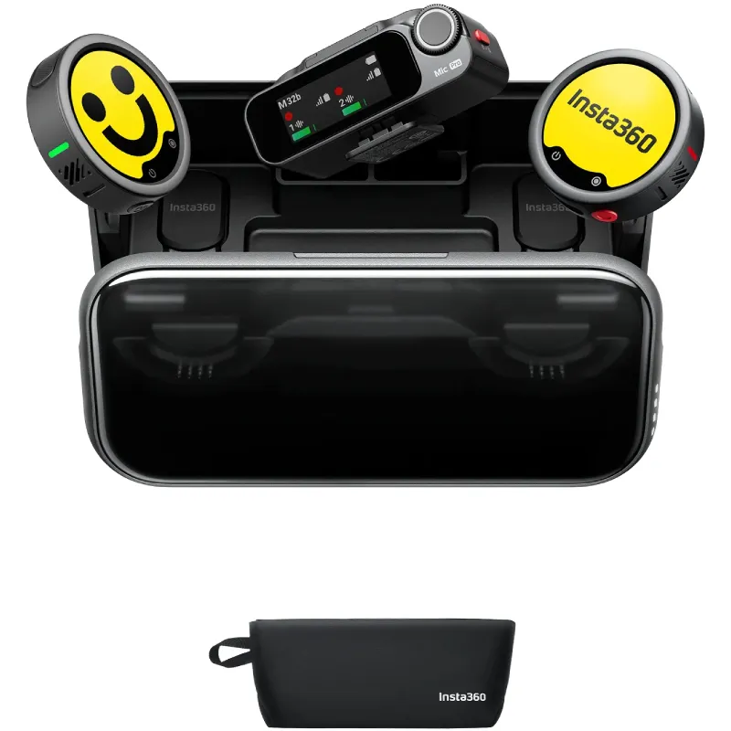 Micrófono Inalámbrico con Clip Insta360 Mic Pro (2 TX + 1 RX)/ USB Tipo-C/ Incluye Receptor/ 2 unidades