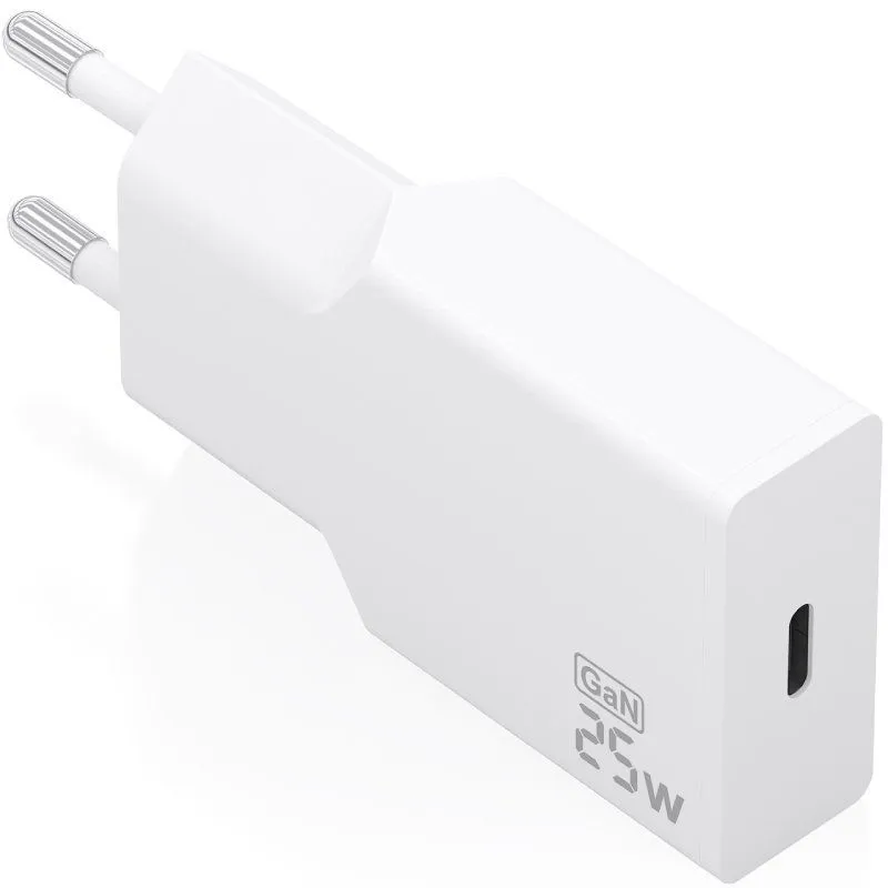 Cargador de Pared GaN Aisens A110-0999/ 1xUSB Tipo-C/ 25W/ Blanco