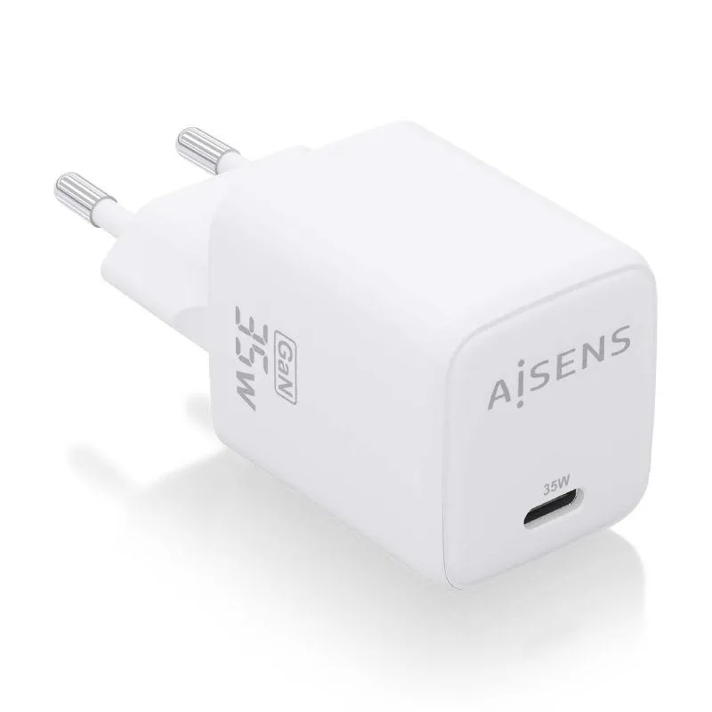 Cargador de Pared GaN Aisens ASCH-35W1P016-W/ 1xUSB Tipo-C/ 35W