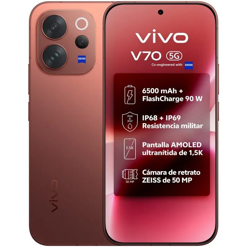 Smartphone Vivo V70 8GB/ 512GB/ 6.59"/ 5G/ Marrón