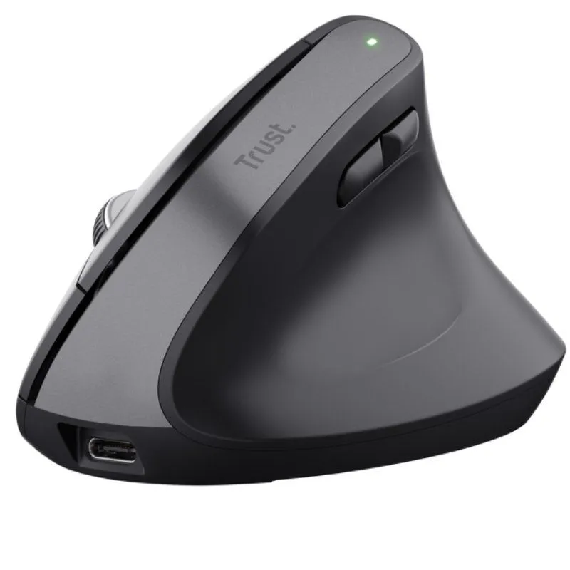 Ratón Vertical Inalámbrico Trust Bayo+/ Batería Recargable/ Hasta 2400 DPI